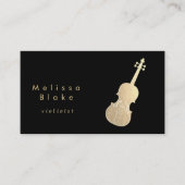 黒いフェイク名刺に金ゴールドバイオリン 名刺 (正面)