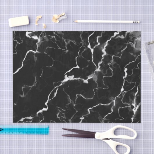 黒いフェイク大理石のテクスチャの外観 薄葉紙 (クラフト)