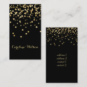 黒いフェイク金ゴールドの紙吹雪点 名刺 (正面/裏面)