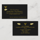 黒いフェニックスの投資管理の贅沢な金ゴールド 名刺 (正面/裏面)