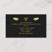 黒いフェニックスの投資管理の贅沢な金ゴールド 名刺 (裏面)