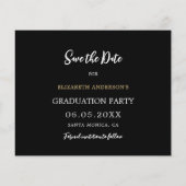 黒いフォトアーチ卒業式Dateカードを保存 (裏面)