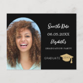 黒いフォトアーチ卒業式Dateカードを保存 (正面)