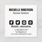 黒いフォント、qrコードと白い背景の記号 スクエア名刺 (正面)