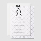 黒いフォーマルリボンのフォー結婚マのオーバーレイ ベラム紙招待状 (オフセット (招待状))