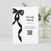黒いフォーマルリボンエレガントな結婚式 エンクロージャーカード (スタンド正面)