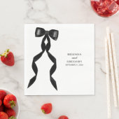 黒いフォーマルリボンエレガントな結婚式 スタンダードランチョンナプキン (インサイチュ)