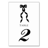 黒いフォーマルリボンエレガントな結婚式 テーブルナンバー (裏面)