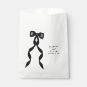 黒いフォーマルリボンエレガントな結婚式 フェイバーバッグ (正面)