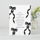 黒いフォーマルリボンエレガントな結婚式 招待状 (スタンド正面)