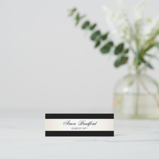 黒いフォーマル卒業名カードエンクロージャ コーリングカード (スタンド正面)