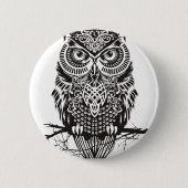 黒いフクロウ 缶バッジ (正面)