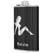 黒いフラスコで並ぶ泥の折り返しの女の子 フラスク (左)