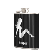 黒いフラスコで並ぶ泥の折り返しの女の子 フラスク (左)