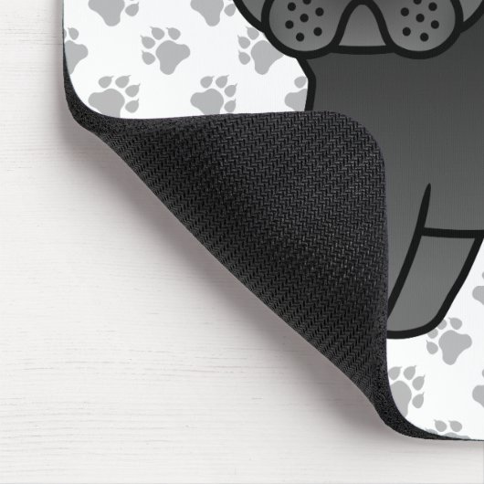 黒いフランスのブルドッグかわいい漫画の犬 マウスパッド (コーナー)