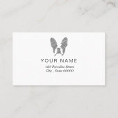 黒いフランスの落書き付きブルドッグ 名刺 (裏面)