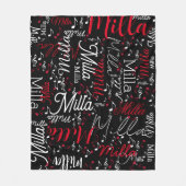 黒いフリースブランケットと音符 フリースブランケット (正面)