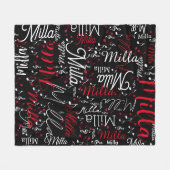 黒いフリースブランケットと音符 フリースブランケット (正面(横))