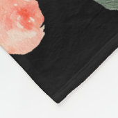 黒いフリースブランケットの水彩画の花分野 フリースブランケット (角)