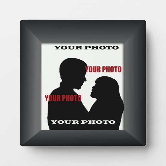 黒いフレームあなたの写真の正方形プラーク フォトプラーク (正面)
