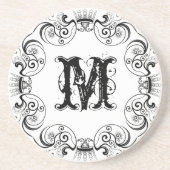 黒いフレームとオーバーサイズモノグラム コースター (正面)