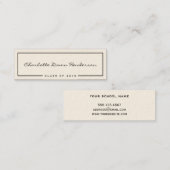 黒いフレームのベージュ色の卒業の発表の名刺 コーリングカード (正面/裏面)