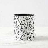 黒いフロバーパターン マグカップ (中央)