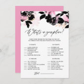 黒いフローラあなたの電話ブライダルシャワー エンクロージャーカード (正面/裏面)