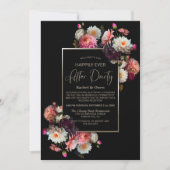 黒いフローラが結婚披露宴の後ずっと幸せに 招待状 (正面)