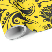 黒いフローラが黄色に点灯 ラッピングペーパー (ロールコーナー)
