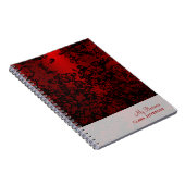黒いフローラにルビーレッド鮮やかエレガント ノートブック (右側)