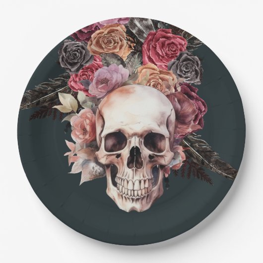 黒いフローラの死、ゴシックの誕生日 ペーパープレート (正面)
