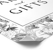 黒いフローラの陳腐なウェディングカードとギフト ポスター (角)