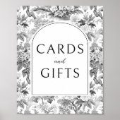 黒いフローラの陳腐なウェディングカードとギフト ポスター (正面)