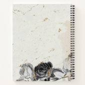 黒いフローラエレガントシックな大理石 ノートブック (裏面)