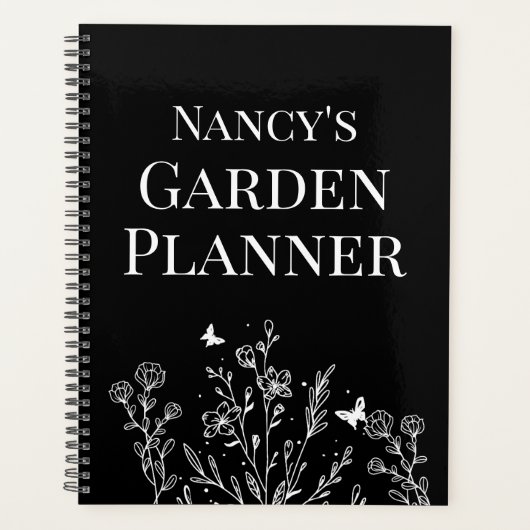 黒いフローラガーデナーカレンダー プランナー手帳 (正面)