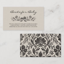 黒いフローラブックのベビー挿入カード