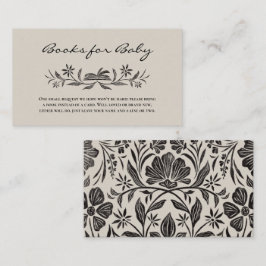黒いフローラブックのベビー挿入カード エンクロージャーカード