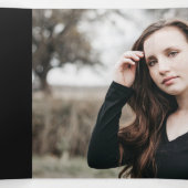 黒いフローラ卒業写真のお知らせ 三つ折り招待状 (内部中)