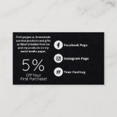 黒いフローラ手製石鹸とろうそく 名刺 (裏面)