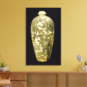 黒いフローラ飾り付きメイピン花器 キャンバスプリント (インサイチュ (リビング))