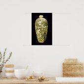 黒いフローラ飾り付きメイピン花器 ポスター (キッチン)