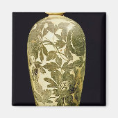 黒いフローラ飾り付きメイピン花器 マグネット (正面)