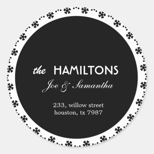 黒いフローラ-住所 シール (正面)