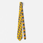 黒いフワフワのオンドリの立体的な芸術 ネクタイ (正面)