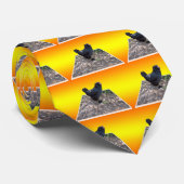 黒いフワフワのオンドリの立体的な芸術 ネクタイ (ロール)