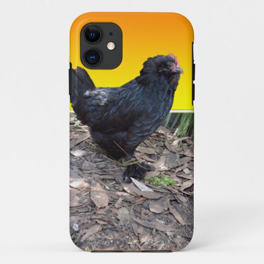黒いフワフワのオンドリの立体的な芸術 Case-Mate iPhoneケース (裏面)