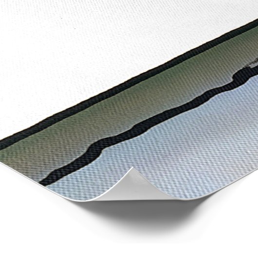 黒いフードを付けたカラスが欄干のアートに乗っていた ポスター (角)