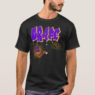 黒いブドウのサルの落書きのティー Tシャツ