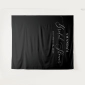 黒いブライダルシャワー写真の背景。モダンミニマル タペストリー (正面(横))